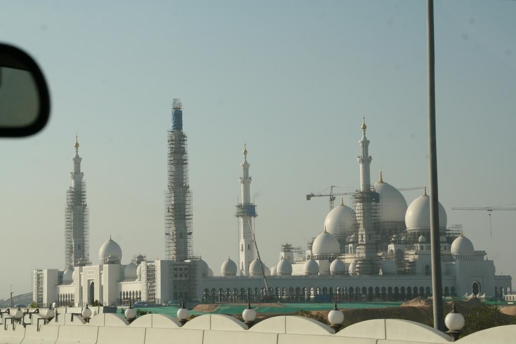 This is the new huge Sheikh Zayed Grand Mosque they are building outside Abu Dhabi. When finished it will hold up to 40,000 worshippers.